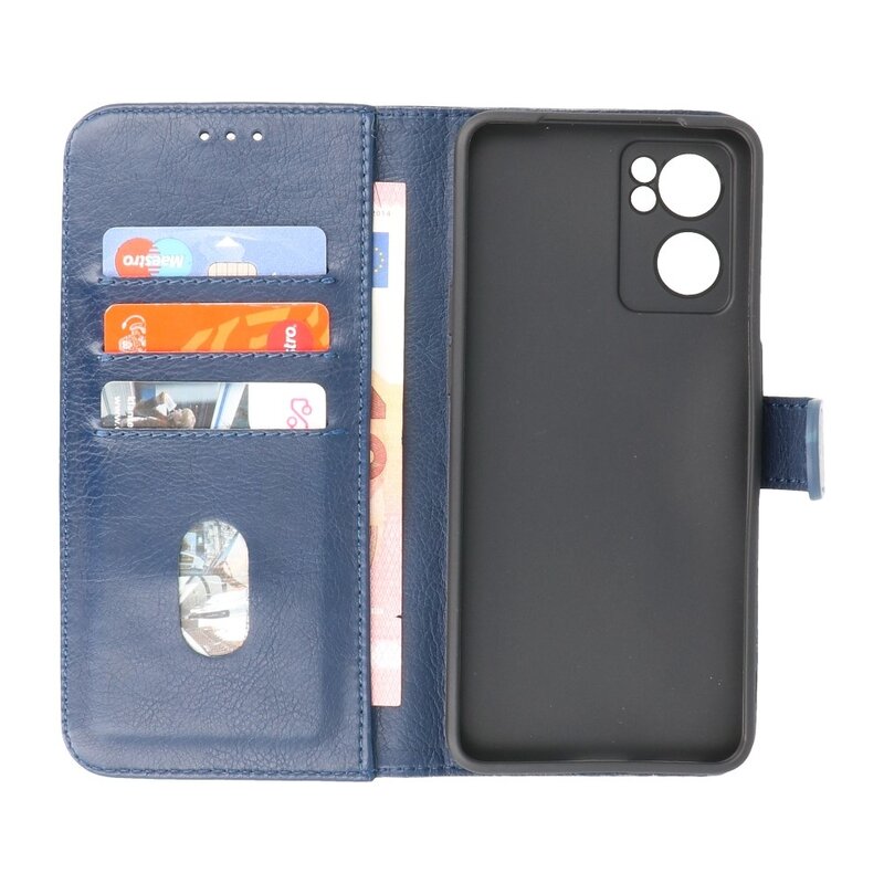 Bookstyle Wallet Cases Custodia per Oppo Reno 7 SE 5G Navy