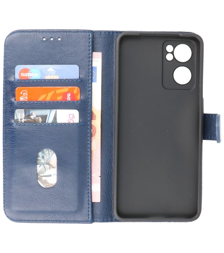 Bookstyle Wallet Cases Funda para Oppo Reno 7 SE 5G Azul marino