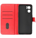 Bookstyle Wallet Cases Cover pour Oppo Reno 7 SE 5G Rouge