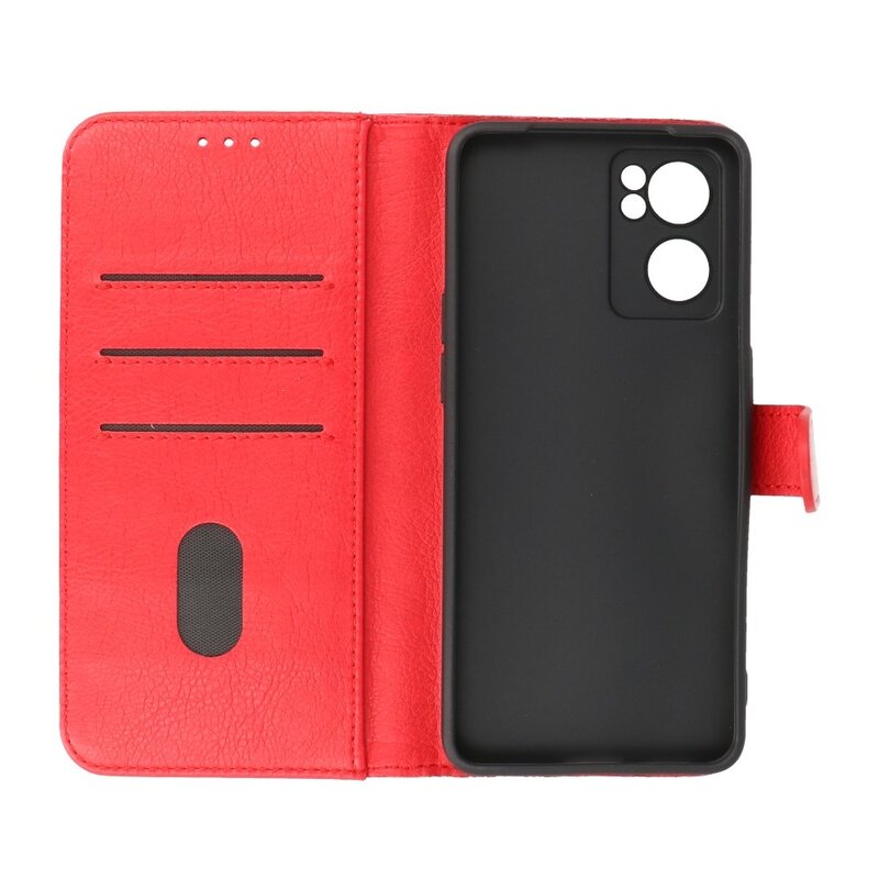 Bookstyle Wallet Cases Cover para Oppo Reno 7 SE 5G Rojo