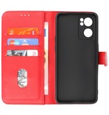 Bookstyle Wallet Cases Cover for Oppo Reno 7 SE 5G Red