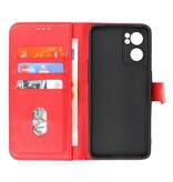 Bookstyle Wallet Cases Cover pour Oppo Reno 7 SE 5G Rouge