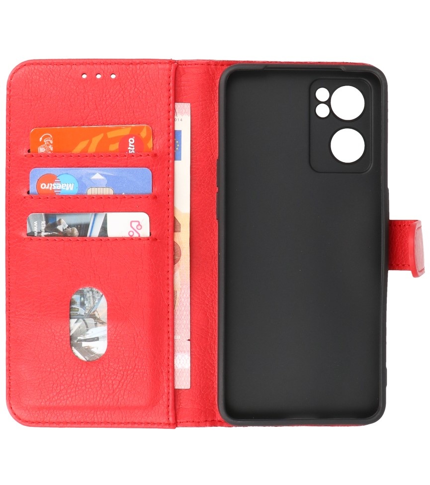 Bookstyle Wallet Cases Cover for Oppo Reno 7 SE 5G Red