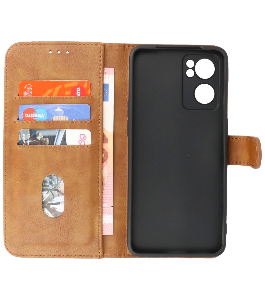 Bookstyle Wallet Cases Custodia per Oppo Reno 7 SE 5G Marrone