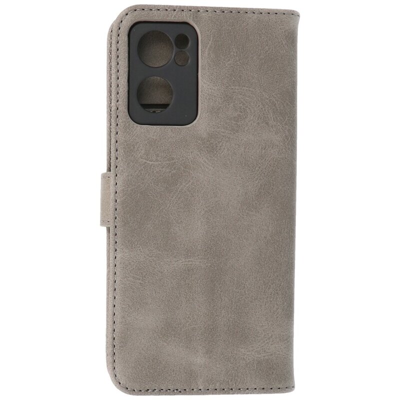 Bookstyle Wallet Cases Cover für Oppo Reno 7 SE 5G Grau