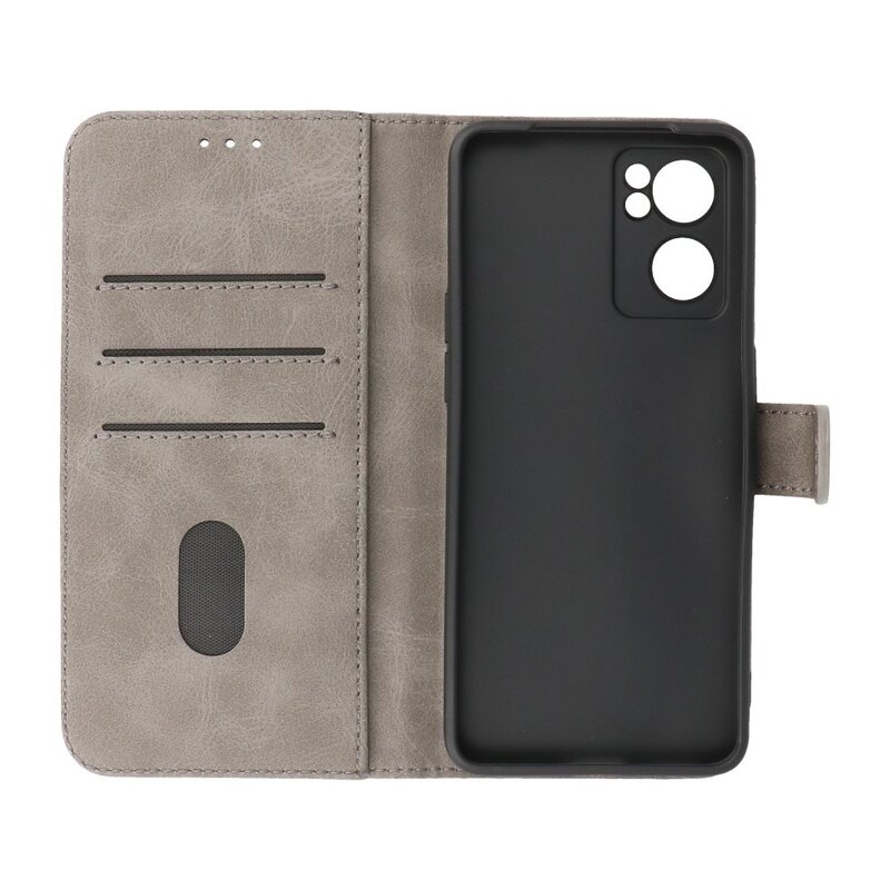 Bookstyle Wallet Cases Cover für Oppo Reno 7 SE 5G Grau