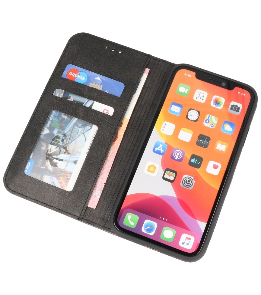 Magnetic Folio Book Case für iPhone 11 Pro Schwarz