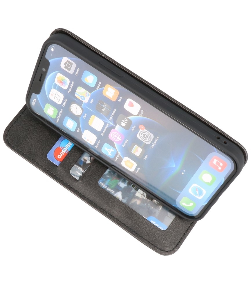 Estuche tipo libro magnético para iPhone 12 - 12 Pro Negro