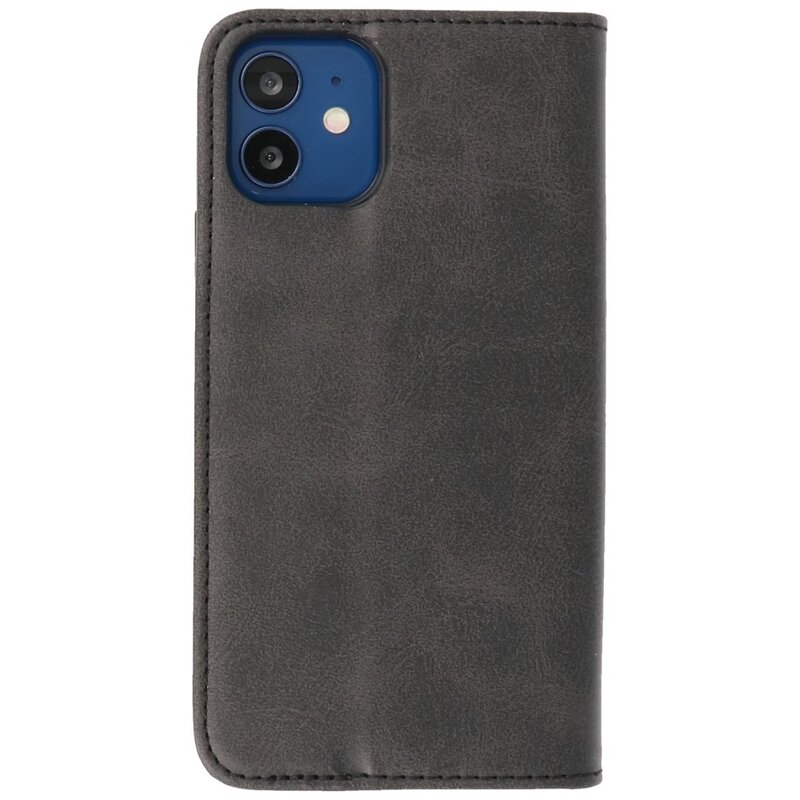 Magnetisch Folio Book Case voor iPhone 12 - 12 Pro Zwart