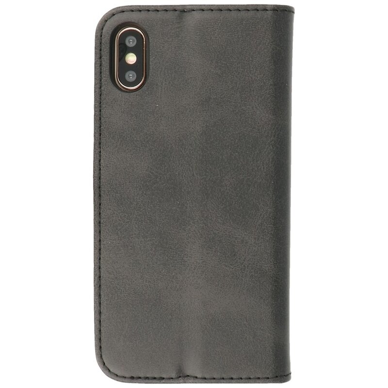 Magnetisk Folio Book Cover til iPhone X - Xs Sort