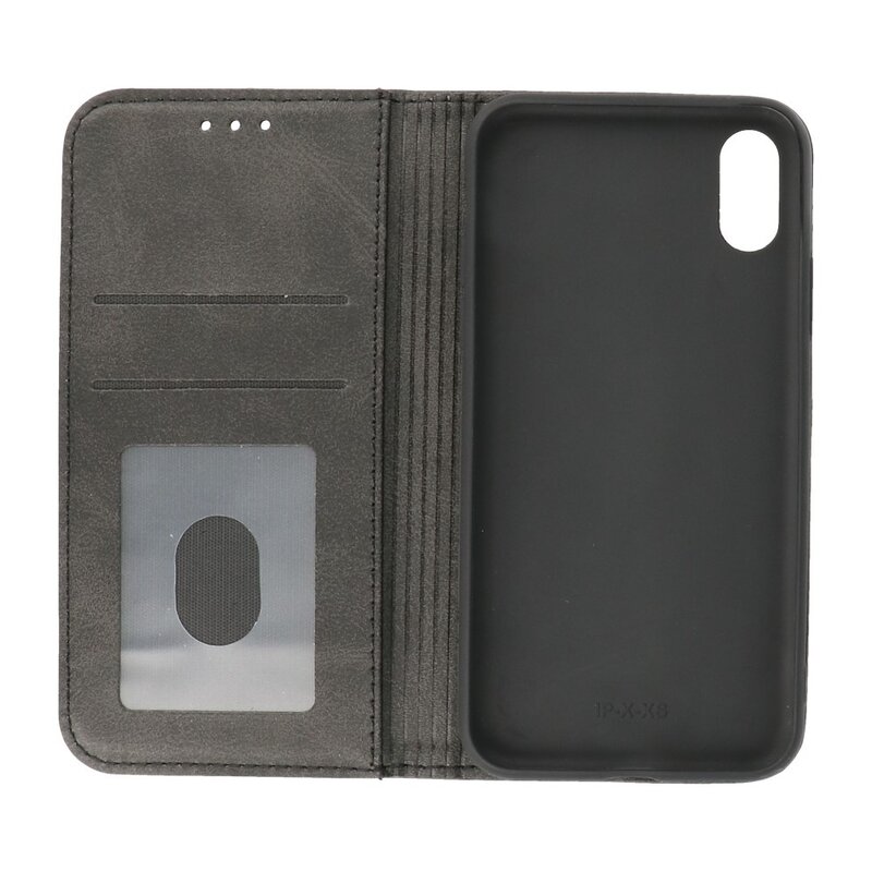 Magnetic Folio Book Case für iPhone X - Xs Schwarz