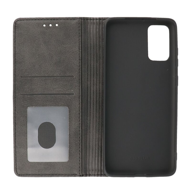 Magnetisk Folio Book Cover til Samsung Galaxy S20 Plus Sort