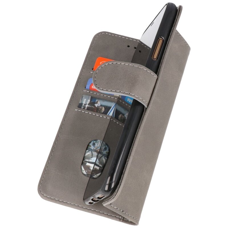 Bookstyle Wallet Cases Hoesje voor iPhone XR Grijs
