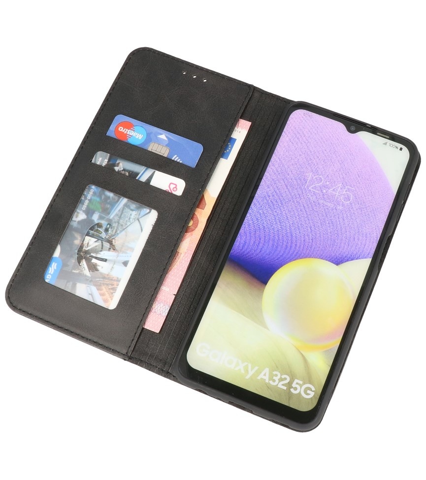 Magnetisch Folio Book Case voor Samsung Galaxy A32 5G Zwart