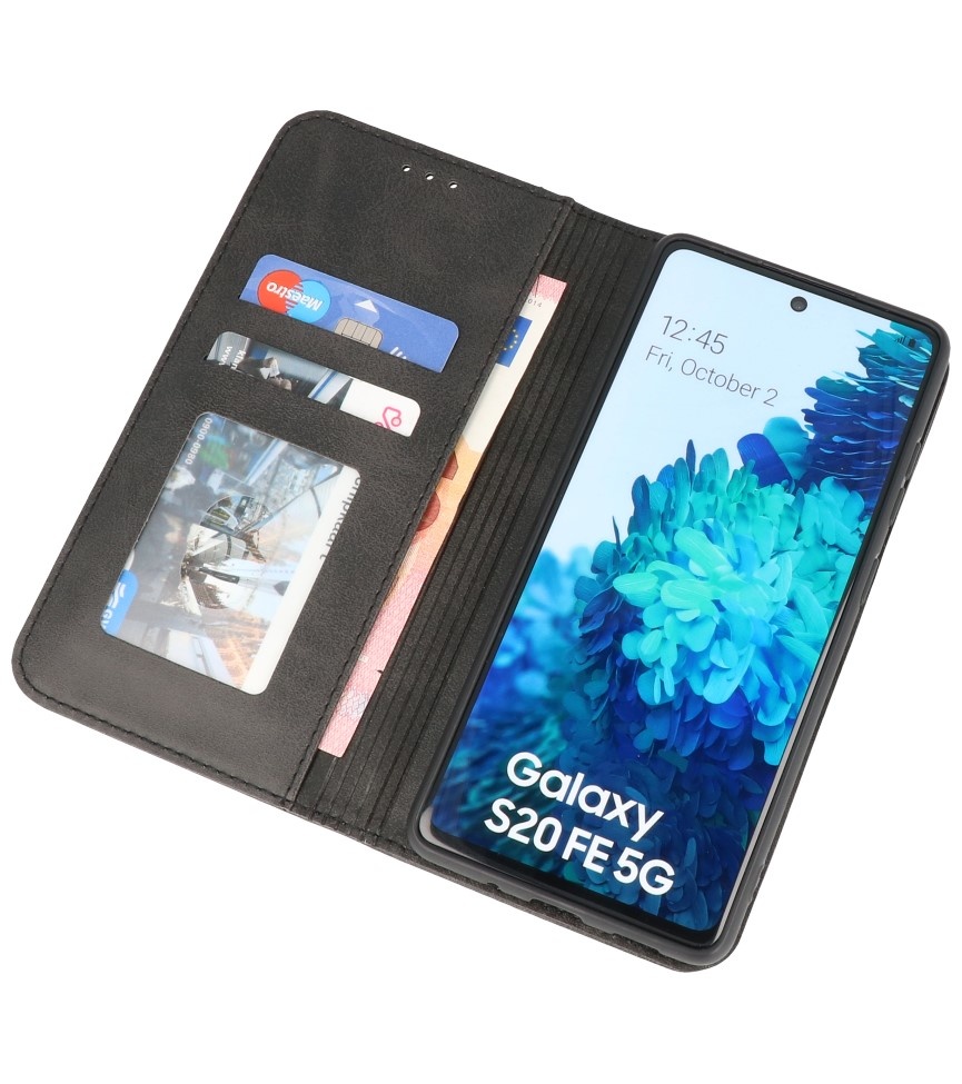 Magnetic Folio Book Case for Samsung Galaxy S20 FE Black