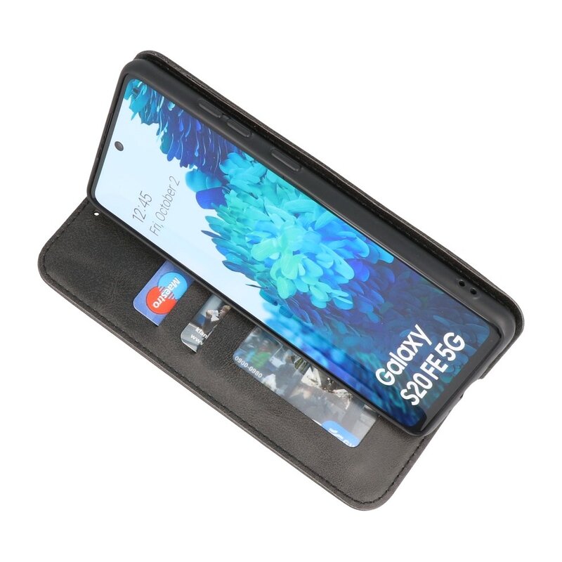 Magnetic Folio Book Case for Samsung Galaxy S20 FE Black