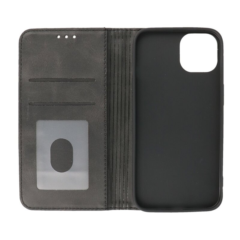 Estuche tipo libro magnético para iPhone 13 Negro