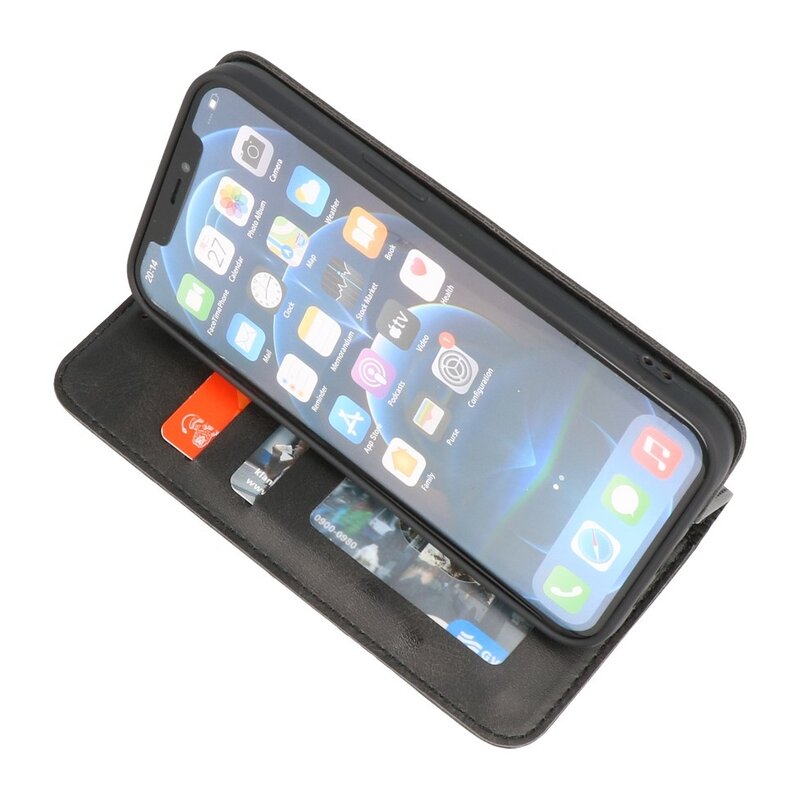 Magnetisch Folio Book Case voor iPhone 13 Zwart