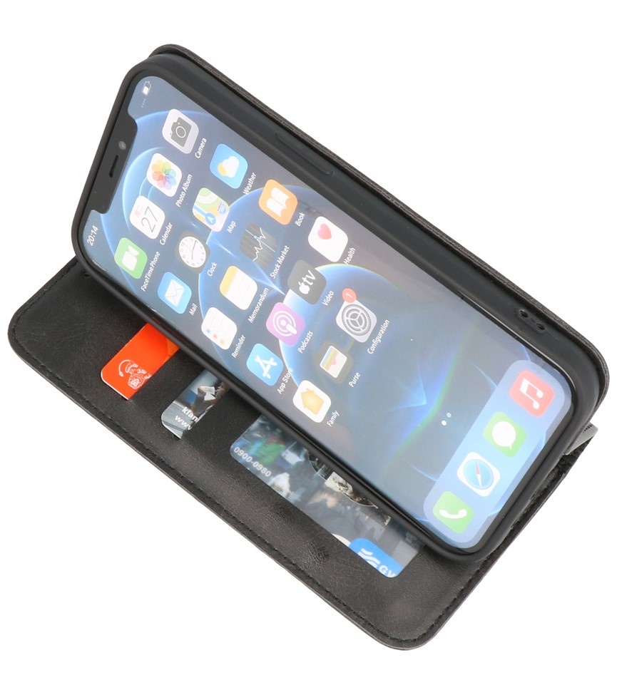 Magnetisch Folio Book Case voor iPhone 13 Zwart