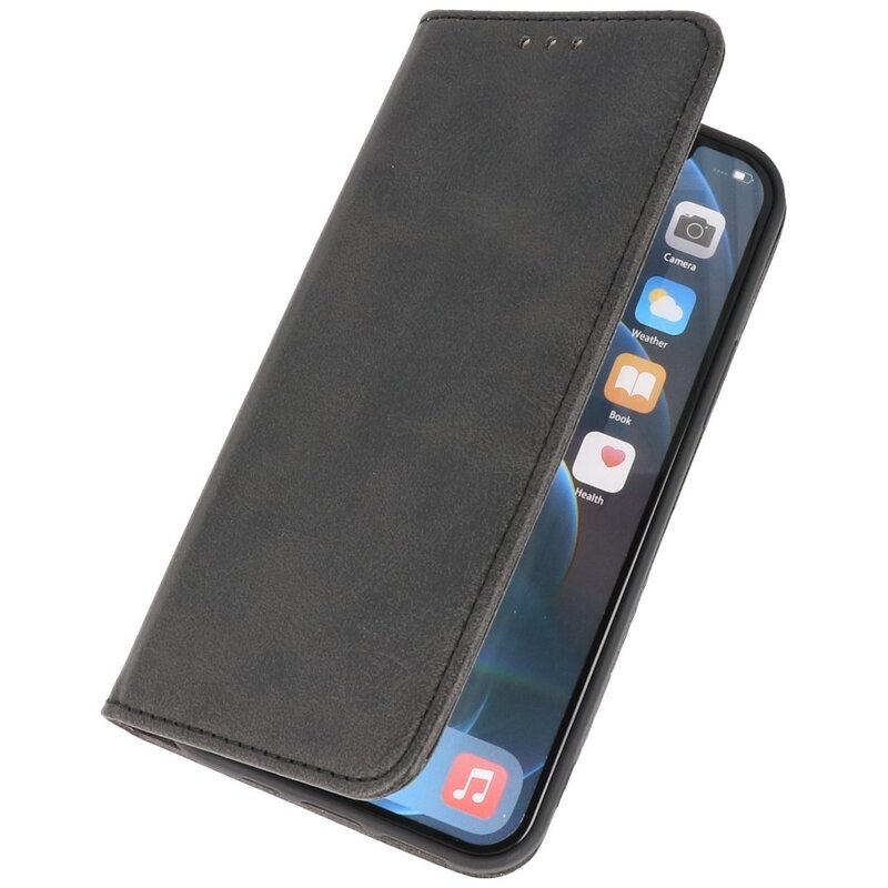 Custodia a libro magnetica per iPhone 13 nera
