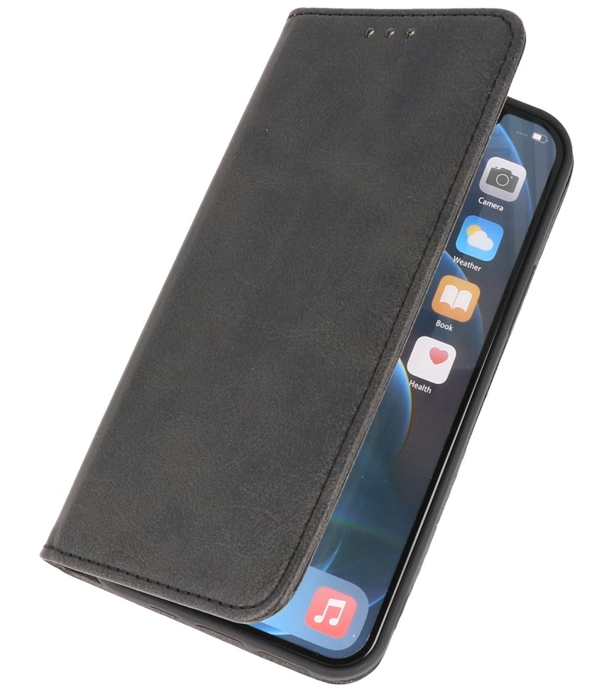 Magnetic Folio Book Case for iPhone 13 Pro Black