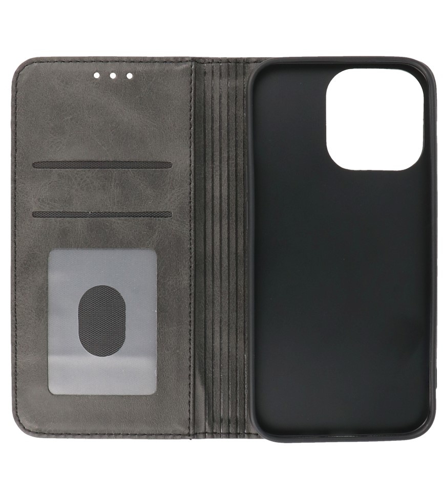 Magnetic Folio Book Case für iPhone 13 Pro Schwarz