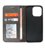 Étui magnétique Folio Book pour iPhone 13 Pro Noir