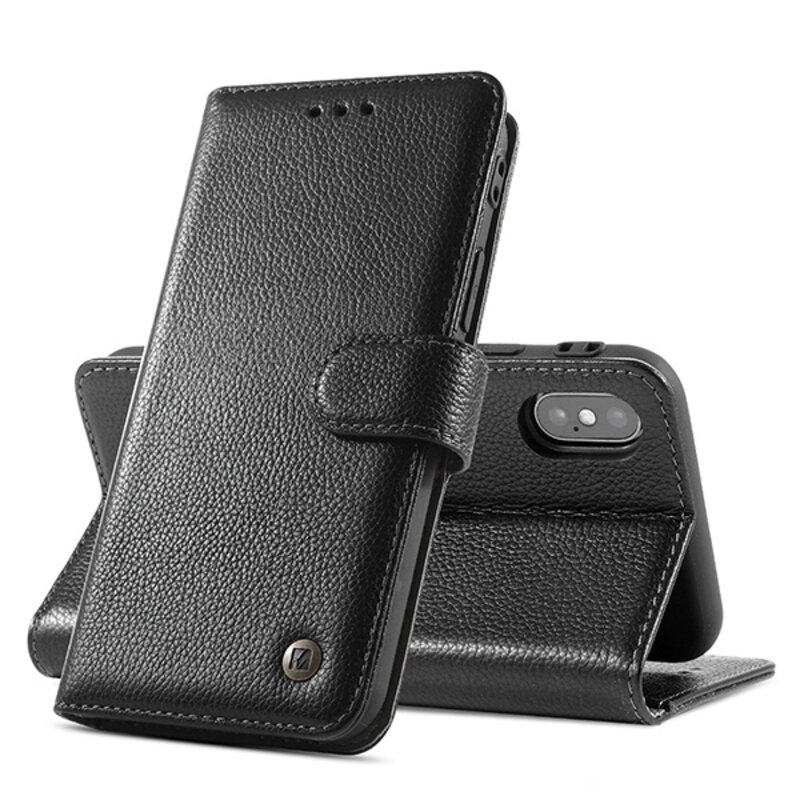 Custodia in vera pelle per iPhone Xs Max nera