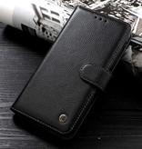 Funda de piel auténtica para iPhone Xs Max Negro