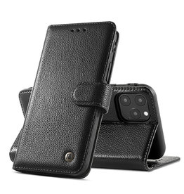 Etui en cuir véritable pour iPhone 11 Pro Noir