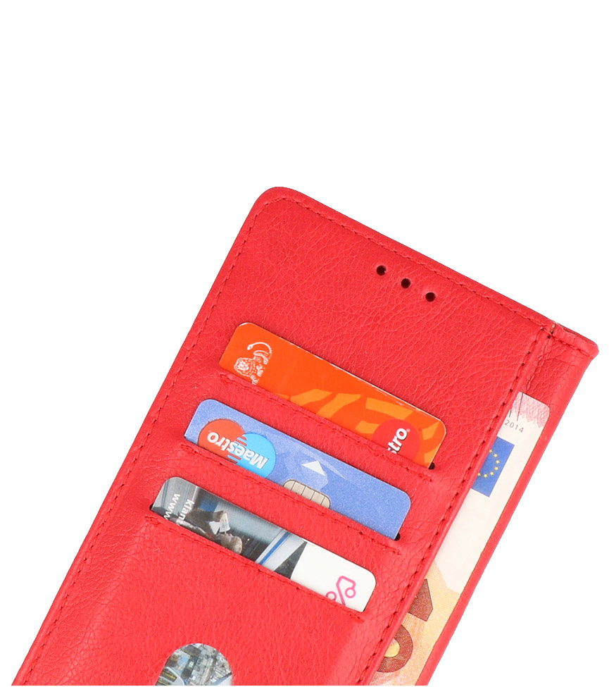 Bookstyle Wallet Cases Etui pour Nokia XR20 Rouge