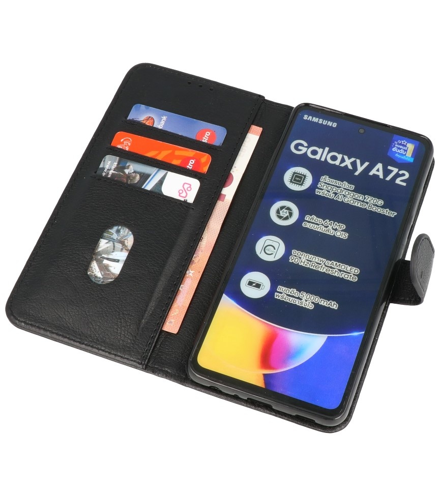 Bookstyle Tegnebog Etui til Samsung Galaxy A72 5G Sort