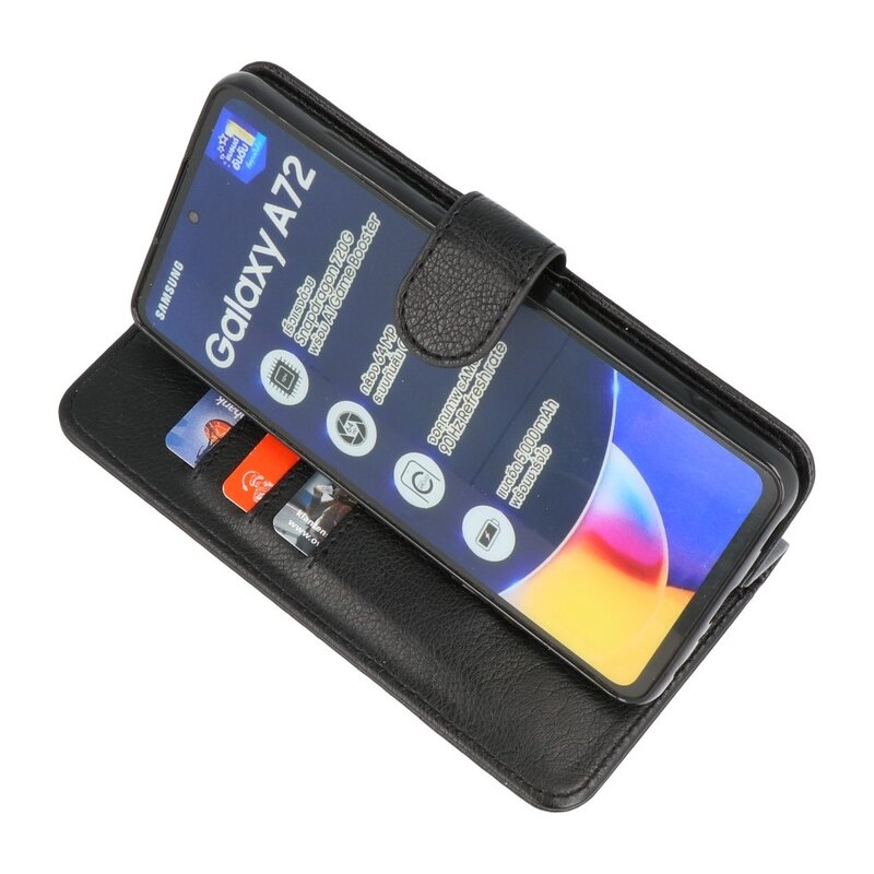 Étuis Portefeuille Bookstyle pour Samsung Galaxy A72 5G Noir
