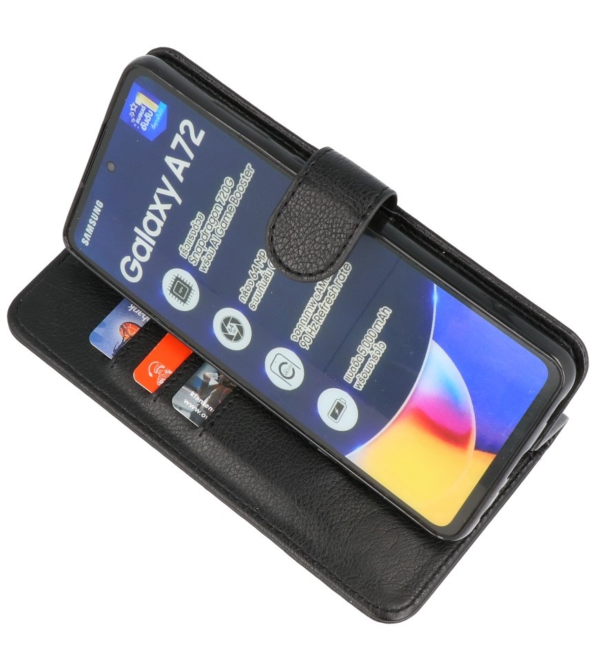 Bookstyle Wallet Cases Case for Samsung Galaxy A72 5G Black