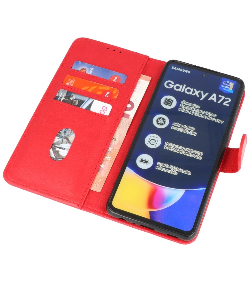 Bookstyle Wallet Cases Case for Samsung Galaxy A72 5G Red