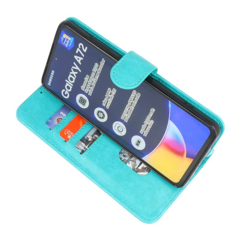 Custodia a portafoglio Bookstyle per Samsung Galaxy A72 5G Green
