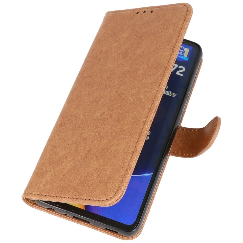 Custodia a portafoglio Bookstyle per Samsung Galaxy A72 5G marrone