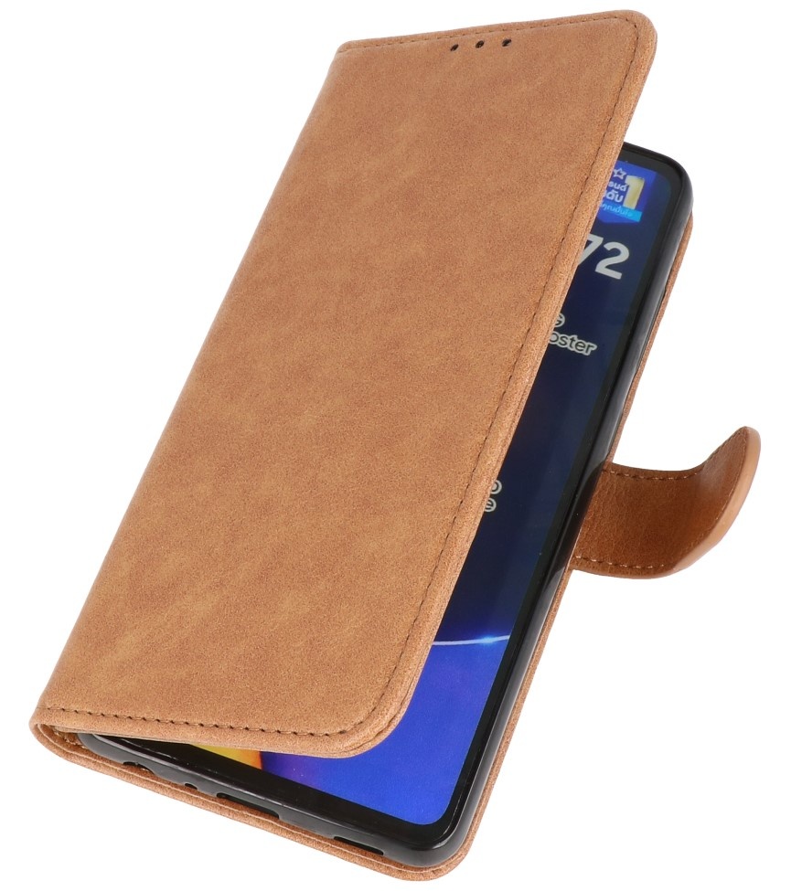 Custodia a portafoglio Bookstyle per Samsung Galaxy A72 5G marrone
