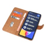 Custodia a portafoglio Bookstyle per Samsung Galaxy A72 5G marrone