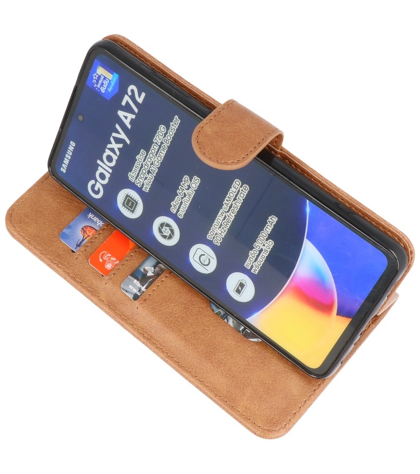 Bookstyle Wallet Cases Hülle für Samsung Galaxy A72 5G Brown