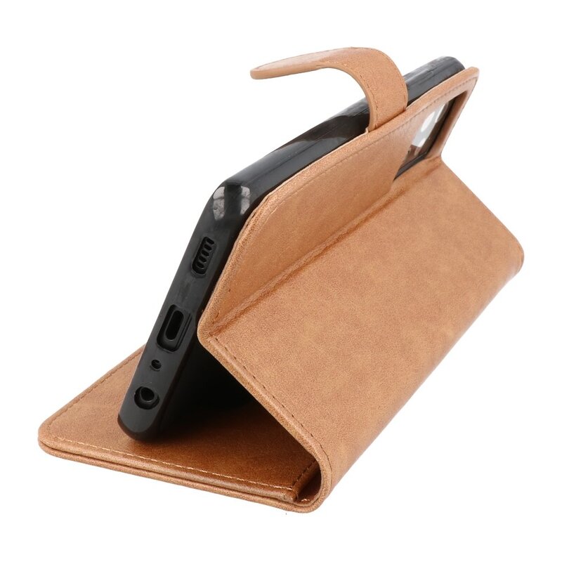 Custodia a portafoglio Bookstyle per Samsung Galaxy A72 5G marrone
