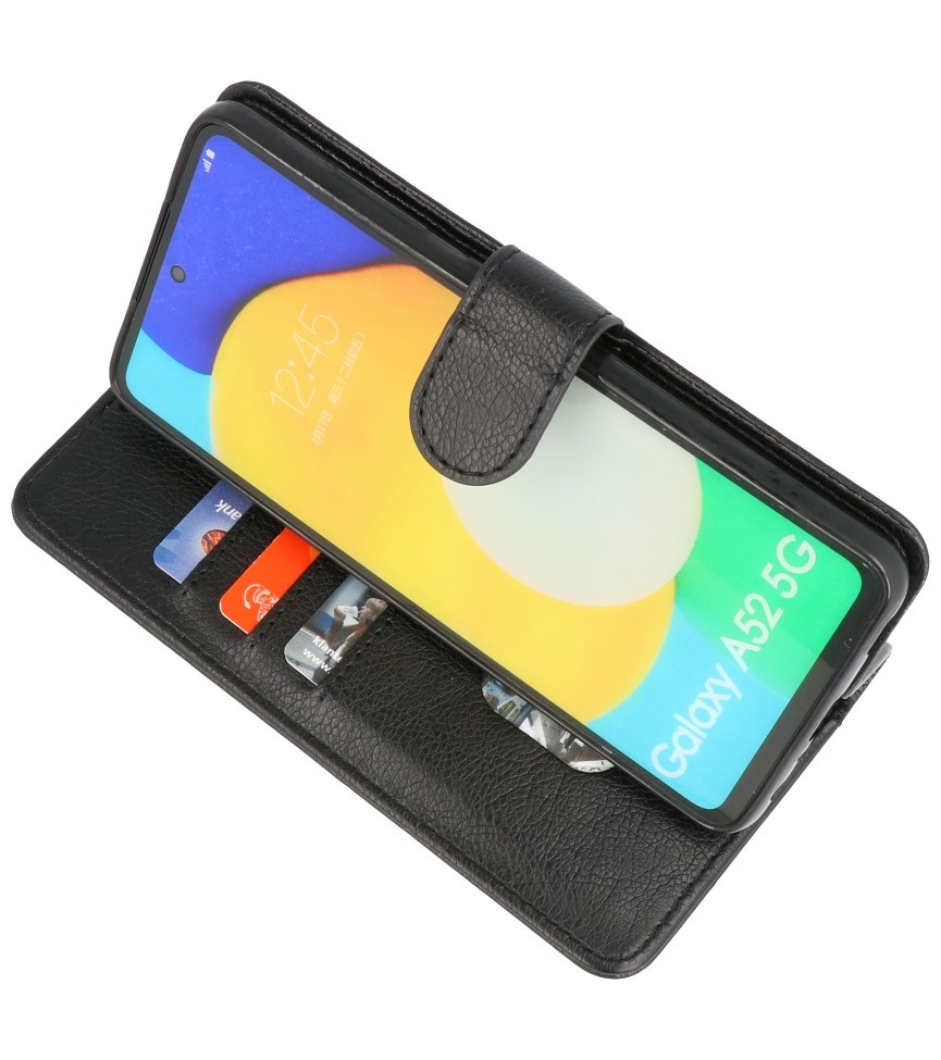 Bookstyle Wallet Cases Hoesje voor Samsung  A52 5G Zwart