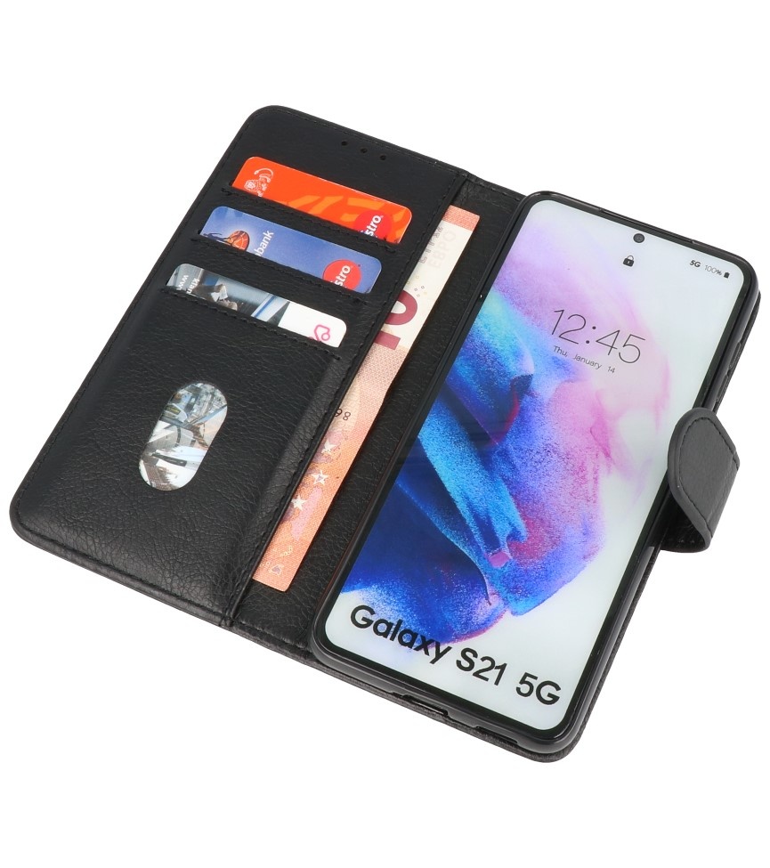 Bookstyle Wallet Cases Hoesje voor Samsung S21 Zwart