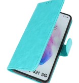 Bookstyle Wallet Cases Hoesje voor Samsung S21 Groen