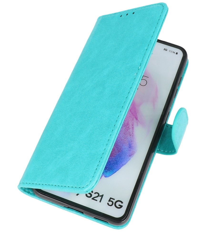 Bookstyle Wallet Cases Hoesje voor Samsung S21 Groen