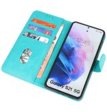 Bookstyle Wallet Cases Hoesje voor Samsung S21 Groen