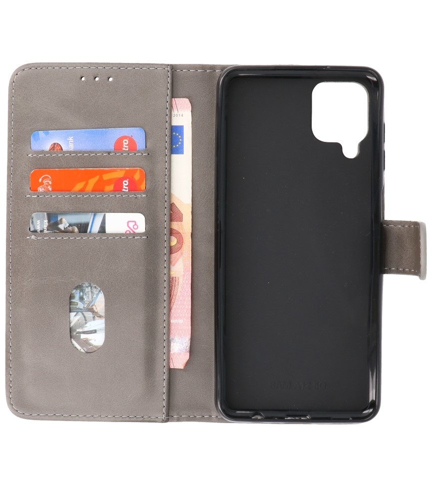 Bookstyle Wallet Cases Hoesje voor Samsung  A12 Grijs