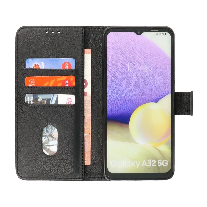 Bookstyle Wallet Cases Hoesje voor Samsung A32 5G Zwart