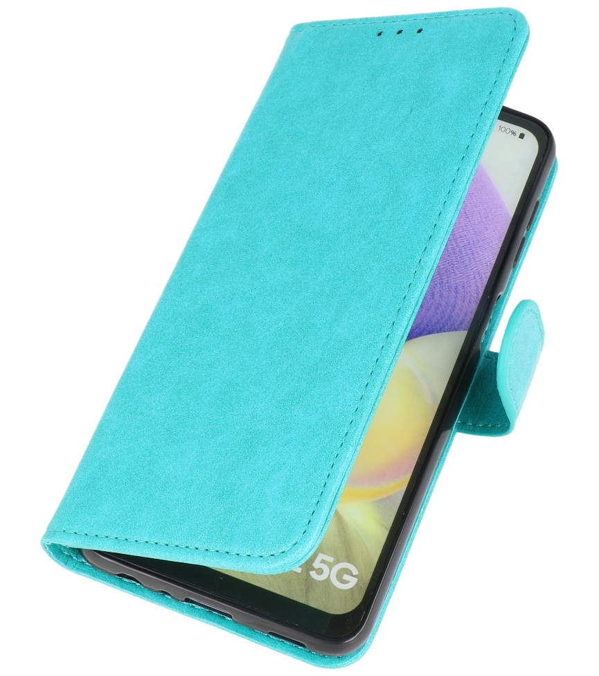 Bookstyle Wallet Cases Hoesje voor Samsung A32 5G Groen