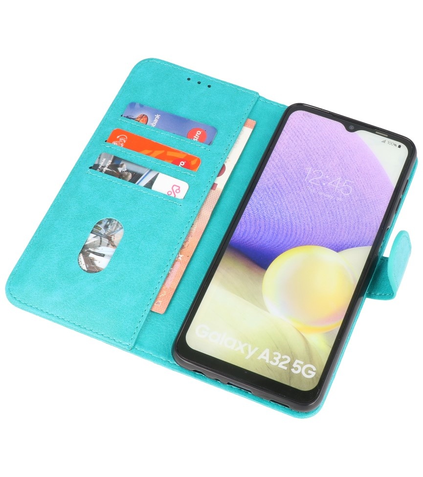 Bookstyle Wallet Cases Hoesje voor Samsung A32 5G Groen